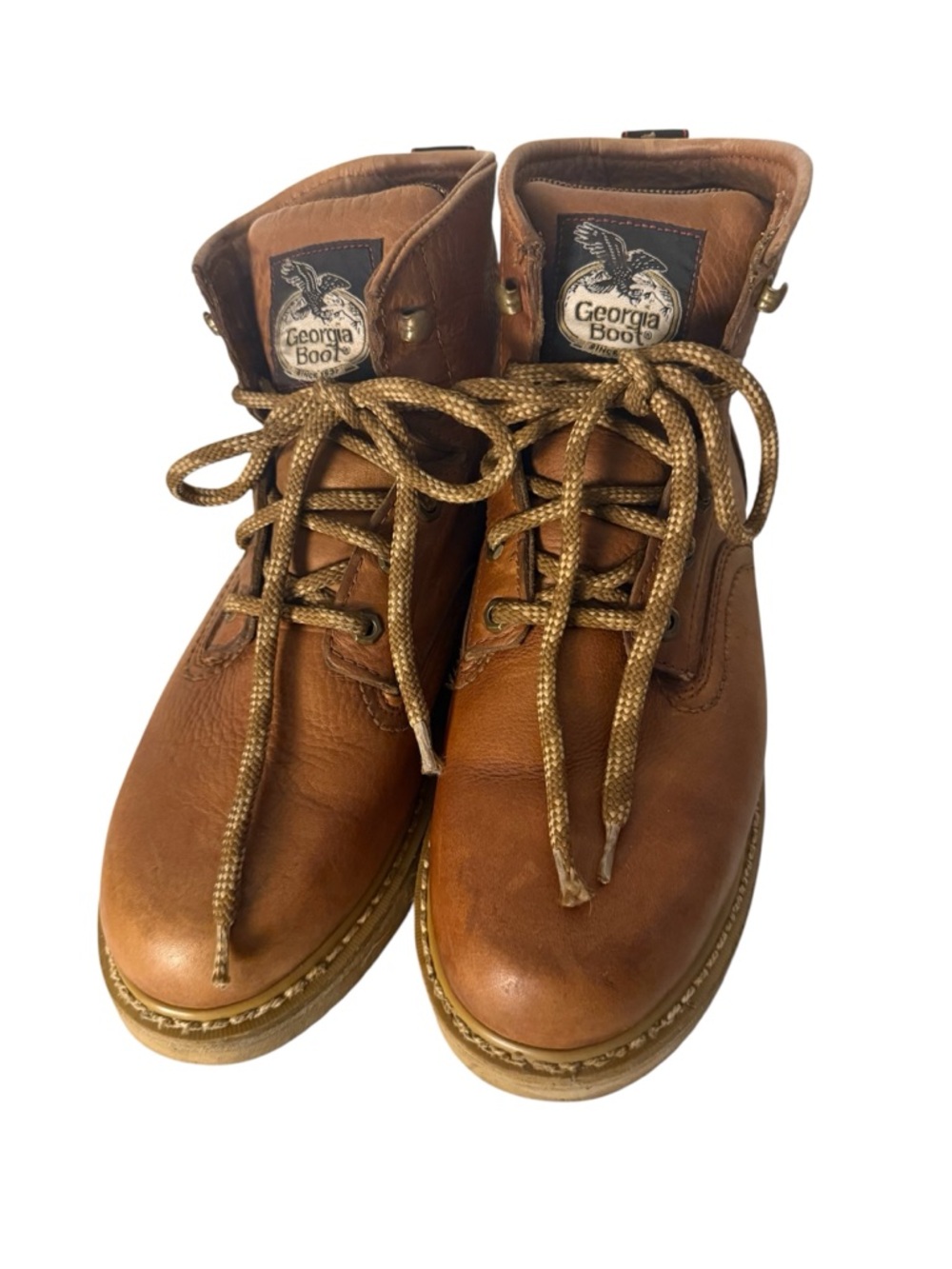 Georgia Barracuda G6152 Men’s 6” Tan Leather Lace-Up Work Boots oil resistant 10